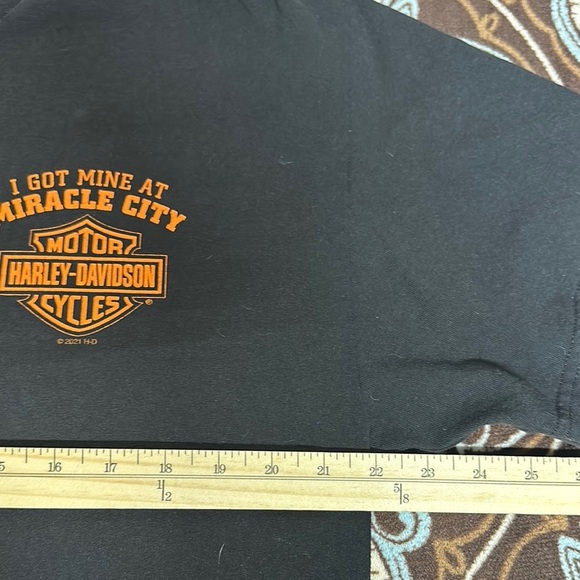 Harley-Davidson Black and Orange Short Sleeve Tee - Picture 3 of 5
